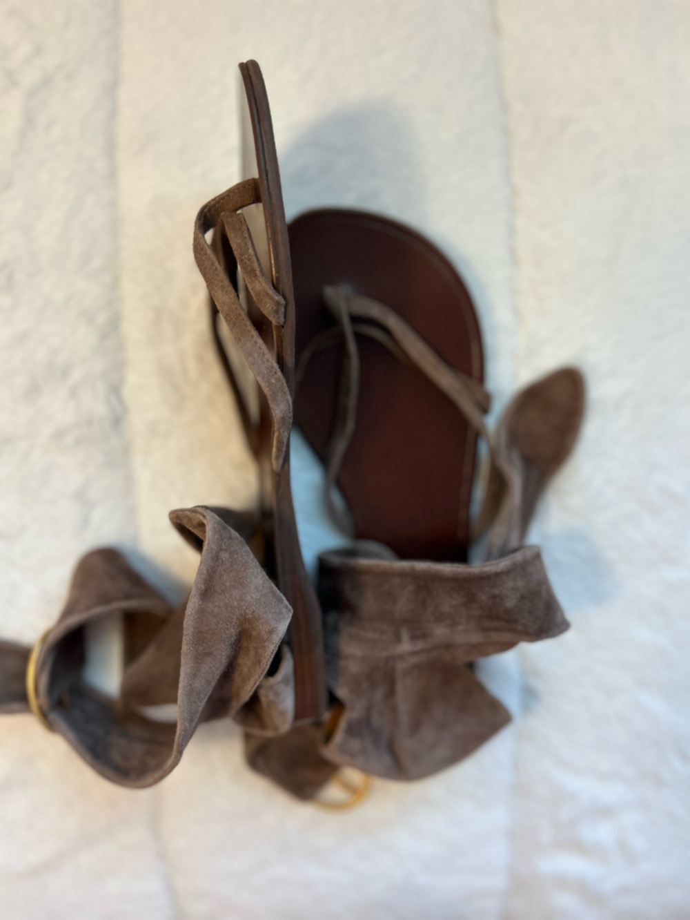 New Chie Mihara Brown Suede Wrap Sandals size 38 - Picture 12 of 12